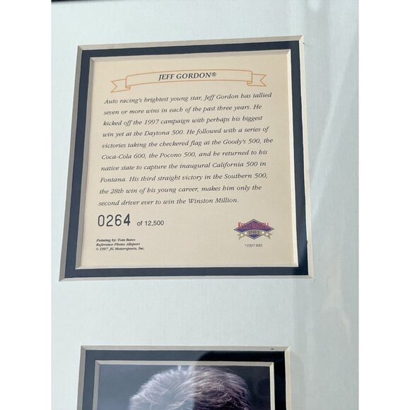 1997 Jeff Gordon Limited Edition Framed NASCAR Print by Tom Bates – #0264/12,500 - Picture 2 of 4